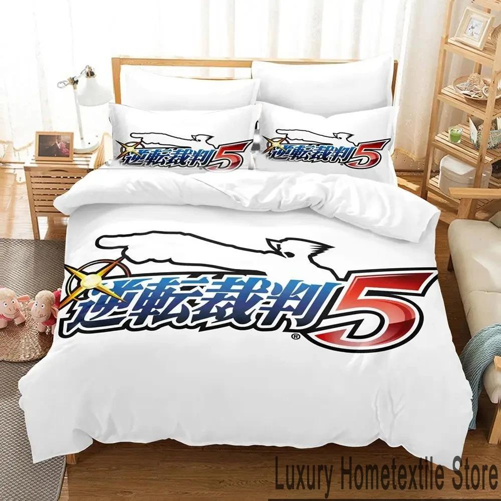 

3D-принт Ace Attorney Аниме Постельное белье Комплект для мальчиков и девочек Twin Queen King Size Пододеяльник Наволочка Кровать для мальчиков Взрослый Домашний Текстиль Текстиль 70x133cm 2pcs