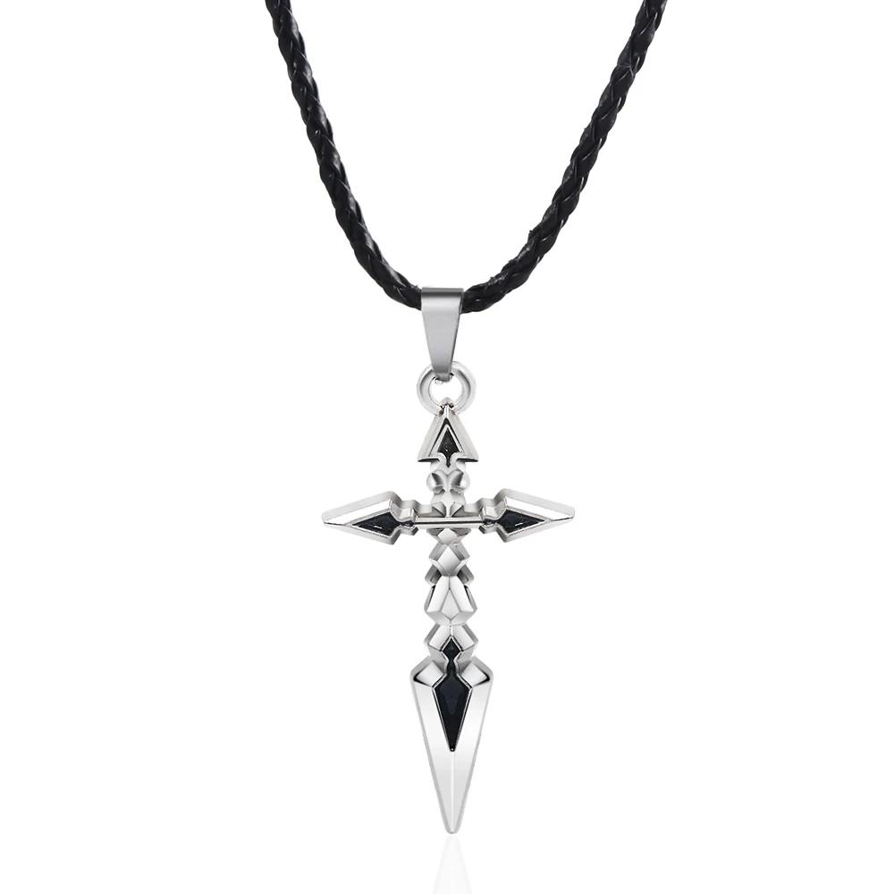 Anime Fate Stay Night Necklace Fate Zero Saber Emiya Cross Pendant Necklace For Women Men Accessories Manga Jewelry Gift