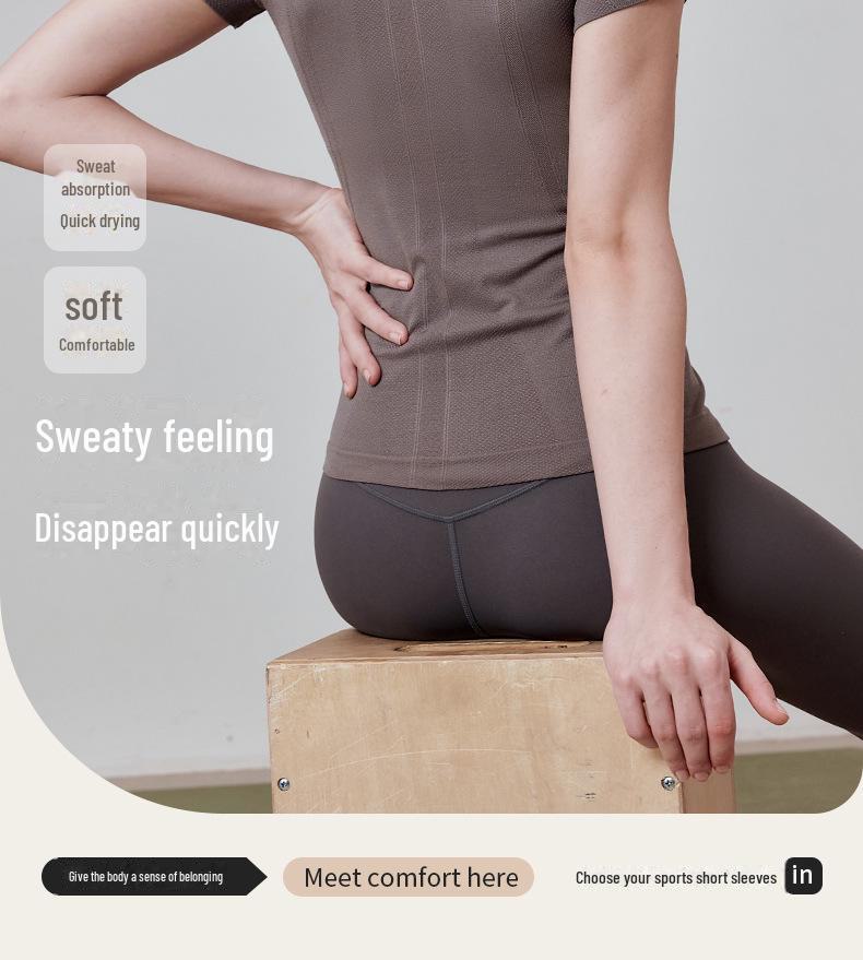 Women's Slim Fit Quick-Dry Yoga Top - Breathable, Short Sleeve Sports Shirt for Running, Fitness, and Pilates