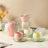 Japanese Ceramic Tulip Coffee Cup & Saucer Set