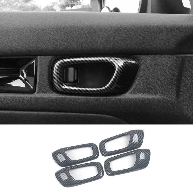 Carbon Fiber Inner Door Handle Frame Cover Trim 4pcs For Acura Integra 2023-2024