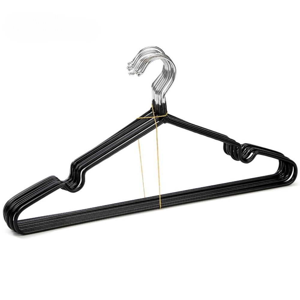 Cabides de metal, cabide de secagem de roupas de metal antiderrapante com revestimento de plástico para adultos pendurarem e secarem roupas, pacote com 10