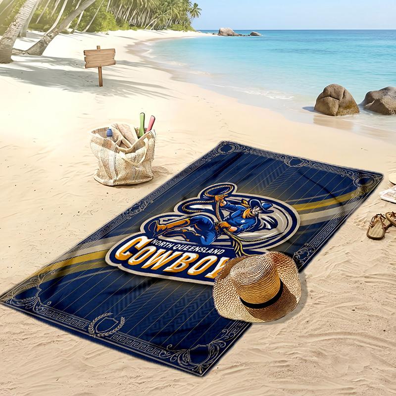 North Queensland Cowboys Print Beach Towel Soft Portable Quick?dry Towel For Pool Summer Vacation Outdoor Sport