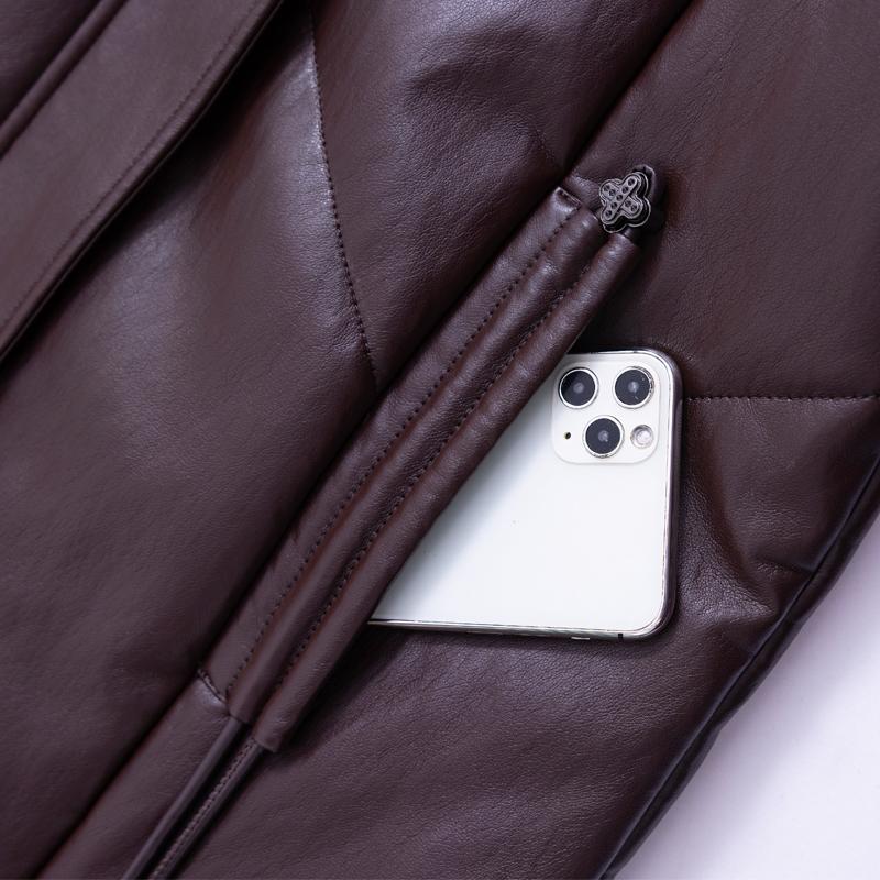 Woman Leather Jacket Winter Long Parkas Hooded Elegant Thick Warm Female Faux Sheepskin Coats