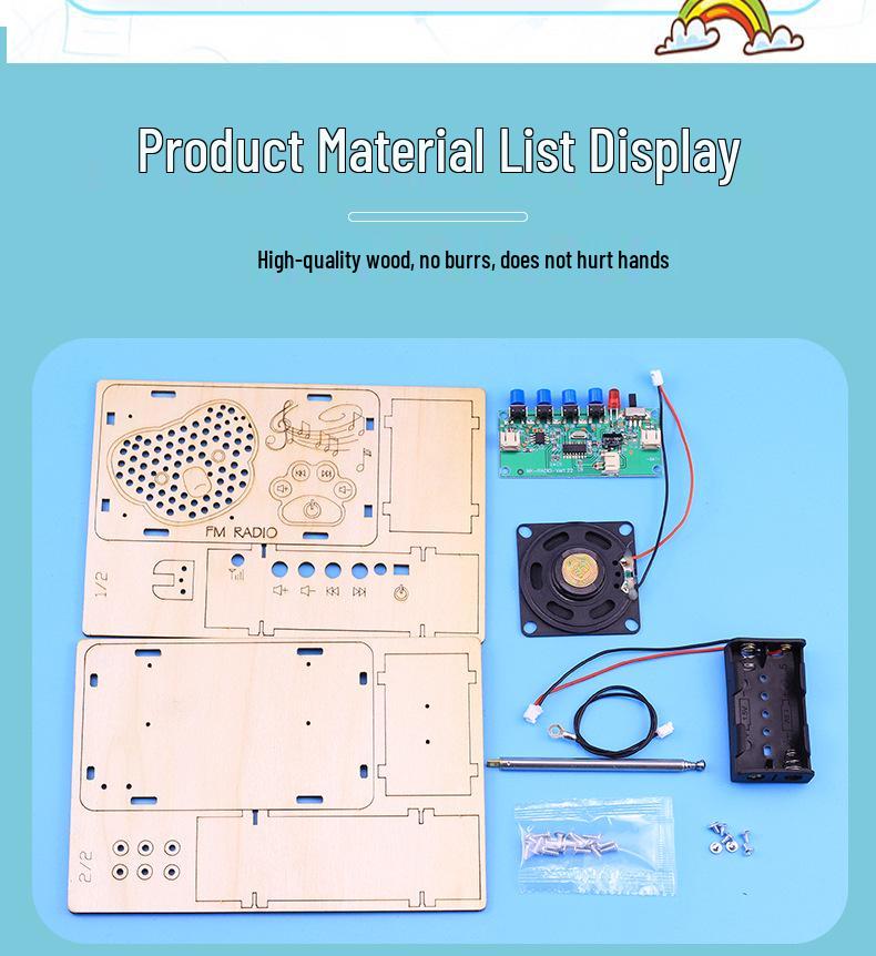 

Набор для сборки деревянного FM-радио своими руками: Детский научный эксперимент и проект по рукодельной технологии Radio + Screwdriver + Battery + Paint