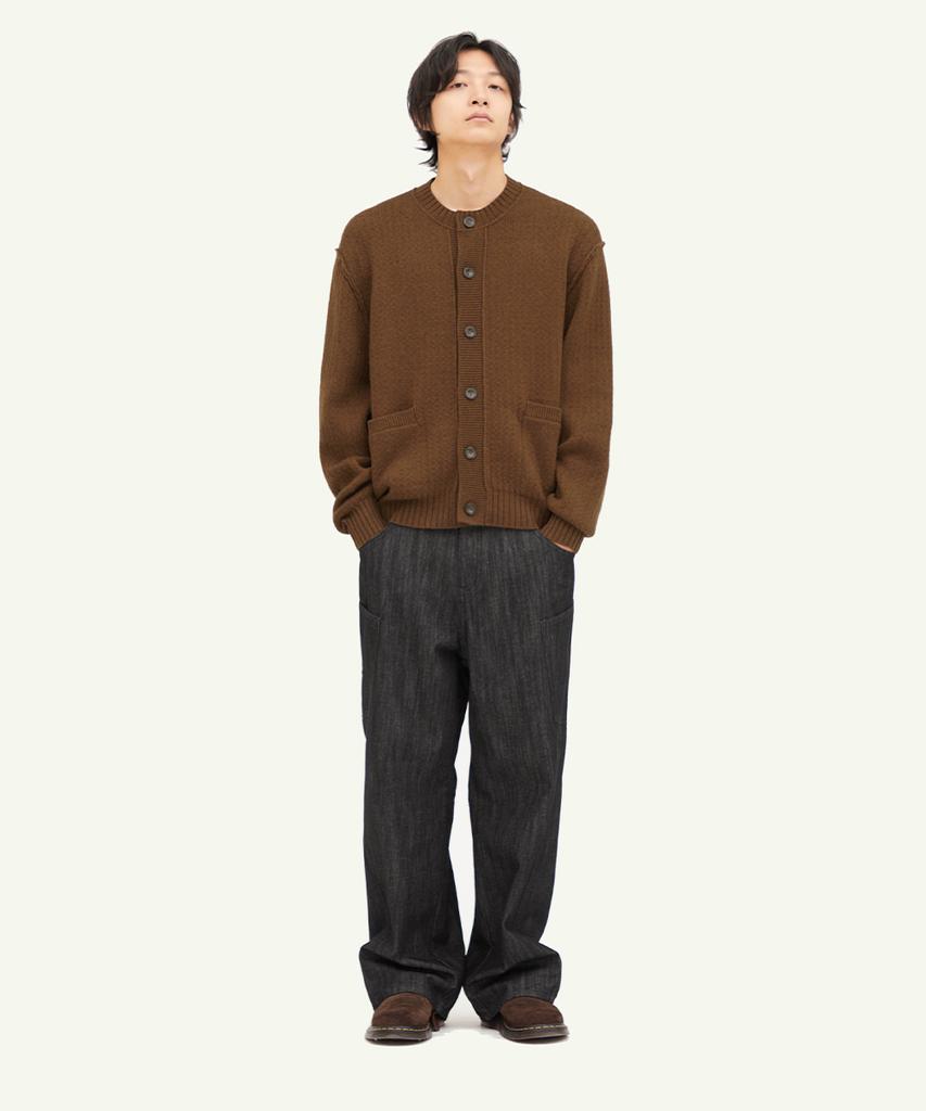 Intempomood Cottage Round Neck Cardigan_Brown