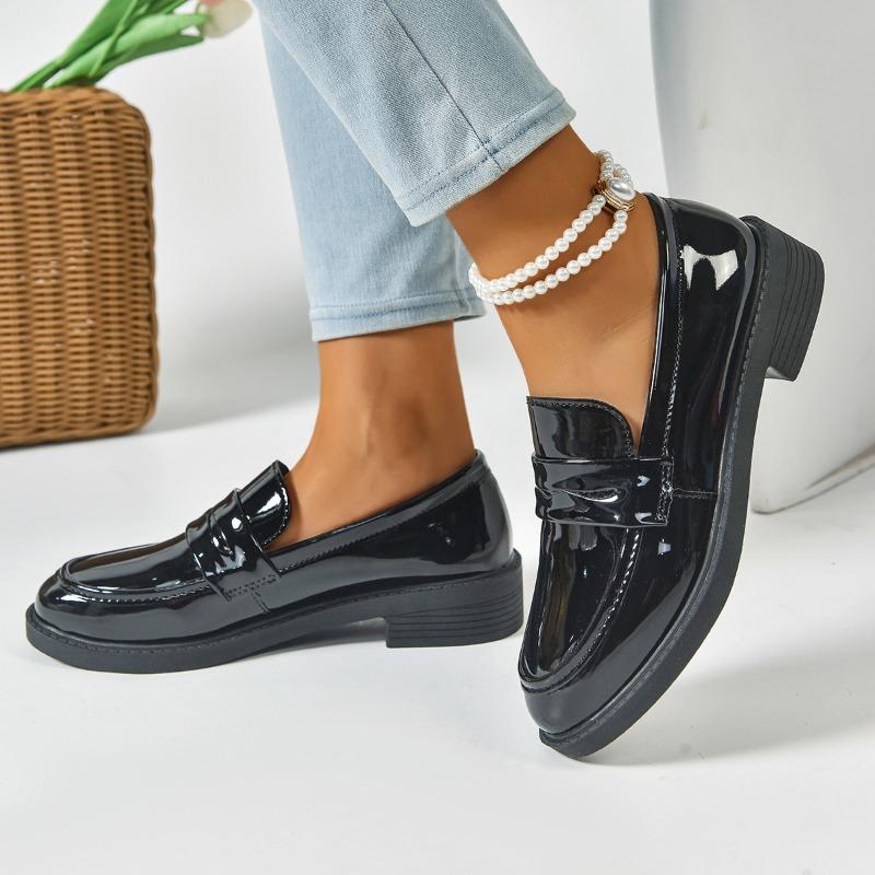 Women's Platform British Style Small Leather Shoes Spring and Autumn New Thick Heel Single Shoes Platform Large Size Versatile Loafers