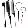 5Pcs/set Edge Brush Hair Styling Comb Set Rat Tail Comb Teasing Brush Slick Brush Set  Styling Tools