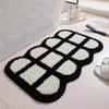 Ins Style Black and White Simple Short Plush Floor Mat Entry Door Wear Dirt-resistant Foot Mat Bathroom Entrance Carpet