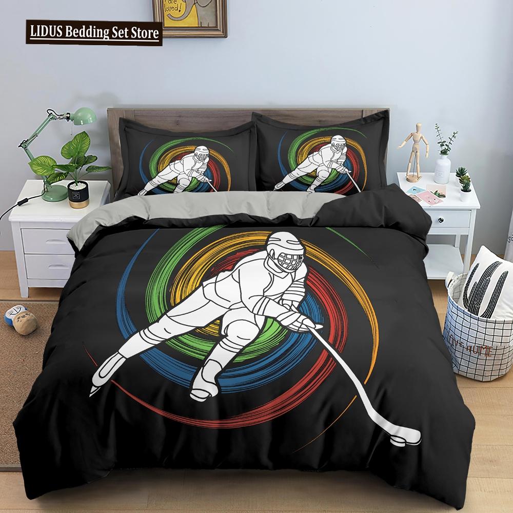 Sport Polyester Duvet Cover Set King Queen Size Bedding Set Sport Player Action On Spin Wheel Graphic Bedclothes Bedroom Decor