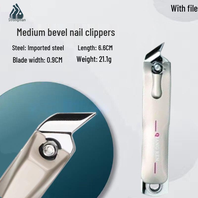 StrongGrip Large Nail Clippers: Angled Cuticle Remover & Nail Scissors