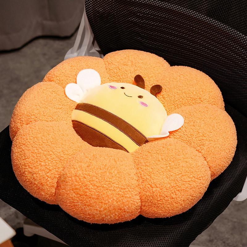 Teddy Toy Plush Animal Cushion Embroidered Design Children Room Nook Reading