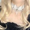 Retro Lace Stud Collar Angel Wings Necklace Collar Accessory