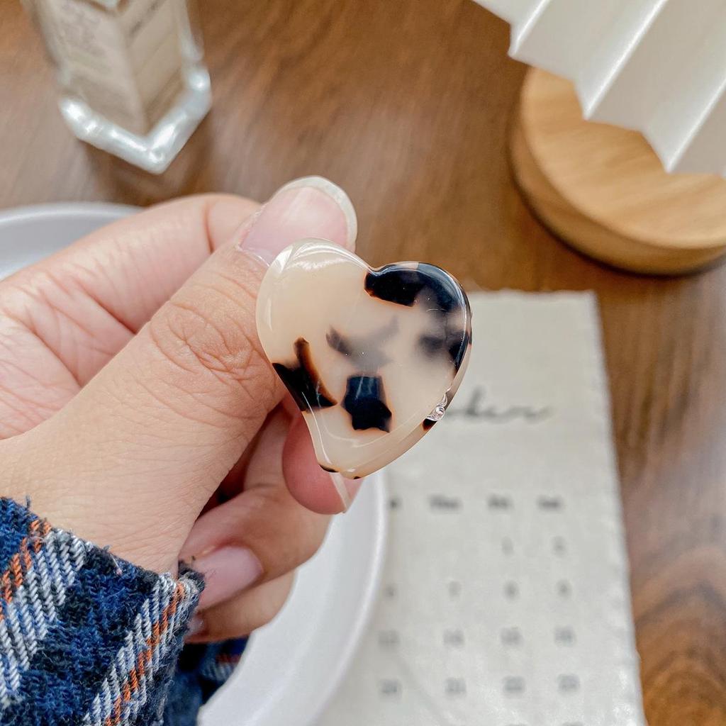 Bofeiya Sweet Heart Acetate Hair Clip - Cute, Small, High-End Side or Top Clip for Braided Hairstyles