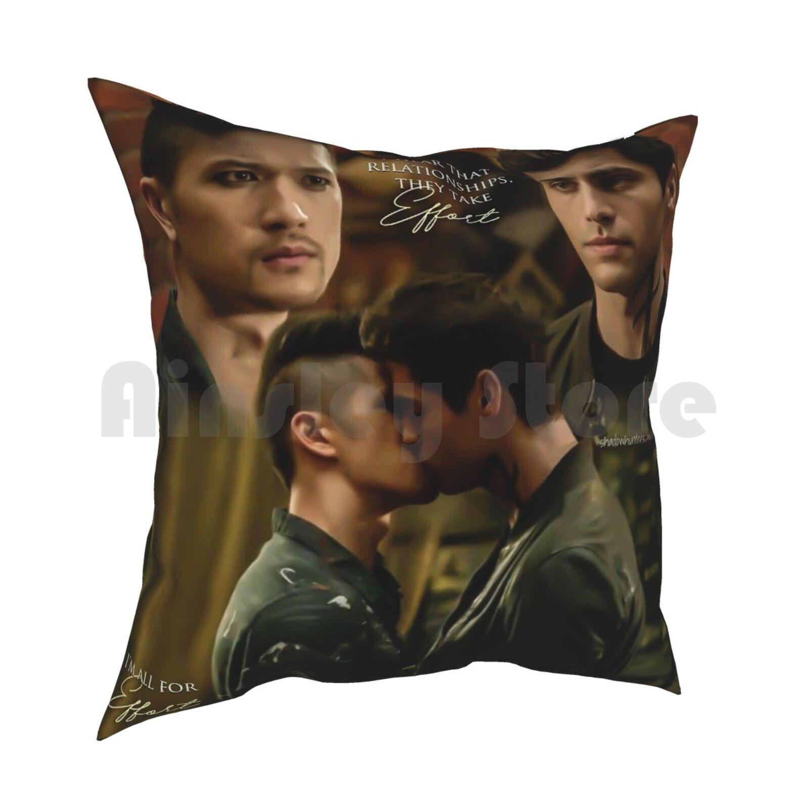 Malec Kiss Pillow Case Printed Home Soft DIY Pillow Cover Shadowhunters Shadowhunters Tv Shadowhunters Season Clare The 30cmx30cm