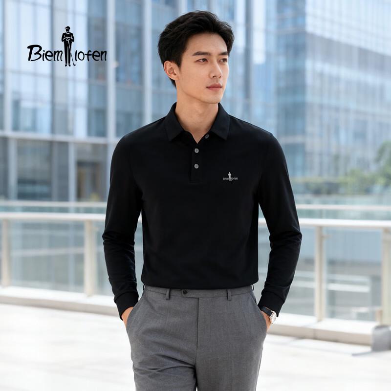 Byyinenfen Men s Skin-Friendly Dry Raglan Long-Sleeve Polo Shirt 3XL