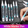 0.8/1/2/3mm White Permanent Paint Pen for Wood Rock Plastic Leather Glass Stone Metal Canvas Ceramic Deep Hole White Marker Pen