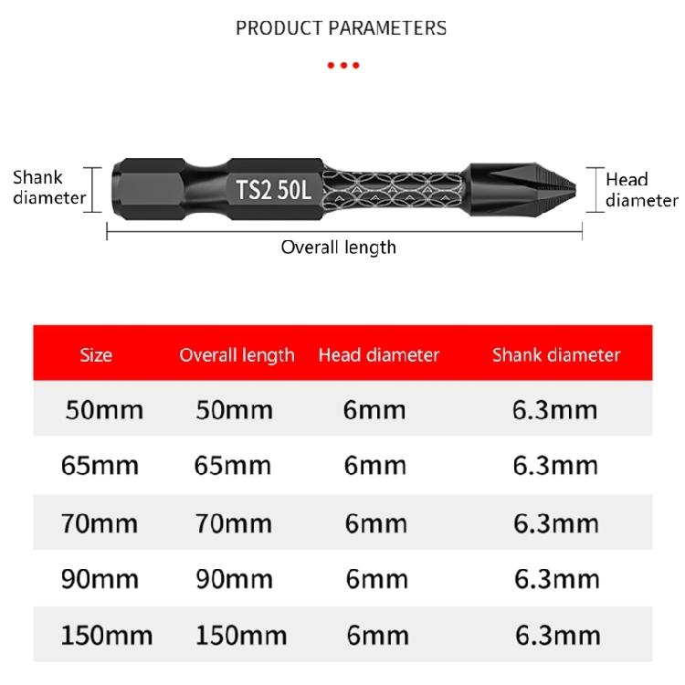 High Hardness PH2 Magnetic Screwdriver Bit not  Slip Screwdriver Bit Easy to Carrt for Efficient Power Drilling 150mm