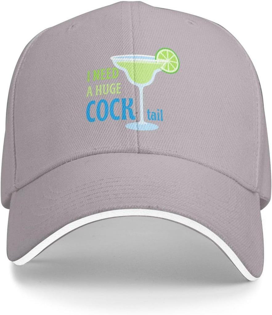 I Need A Huge Cocktail Margarita Funny Drinking Baseball Cap Polyester Adjustable Outdoor