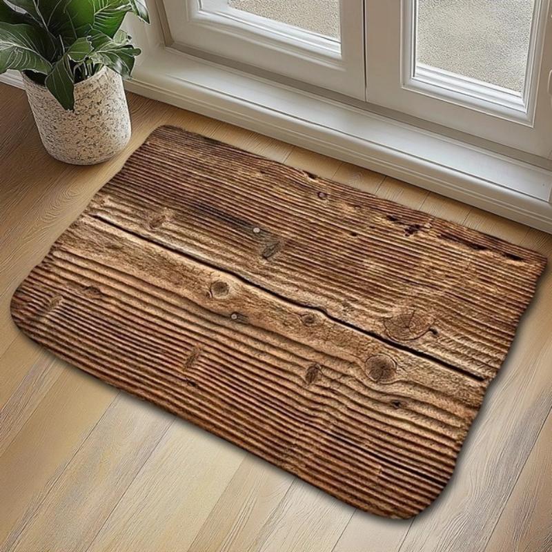 Vintage Farmhouse Wood Grain Floor Mat Anti-slip Durable Washable Floor Mat Patio Entryway Carpet Home Decoration