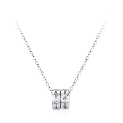 S925 Sterling Silver Women's Lucky Bead Clavicle Necklace