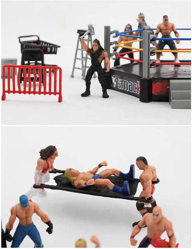 Crossfighter Gladiator Ring Set: Children's Wrestler Figurine Toy Model