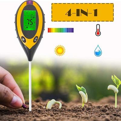 Arkadan Aydınlatmalı LCD Monitör Termometre Sıcaklık 4 In 1 Dijital PH Testi Bahçe Bitkileri Çiftliği için Bahçe Toprak Nem Ölçer