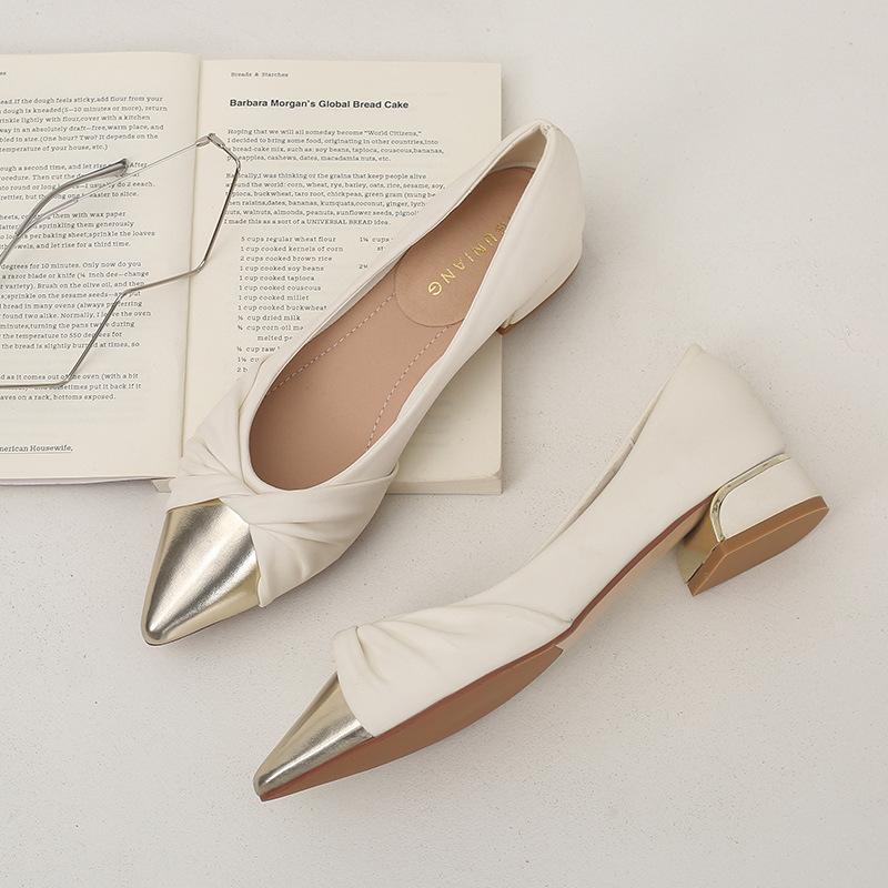 80152-3 Popular Pointed Single Shoes New Spring 2025 Thick Heel Versatile Women's Shoes Gentle Mary Jane Shoes