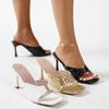 Women Sandals Summer Rhinestone Woman Designer Shoes Sexy High Heels Shoes Women Gold Silver Women Slippers Heeled Sandals