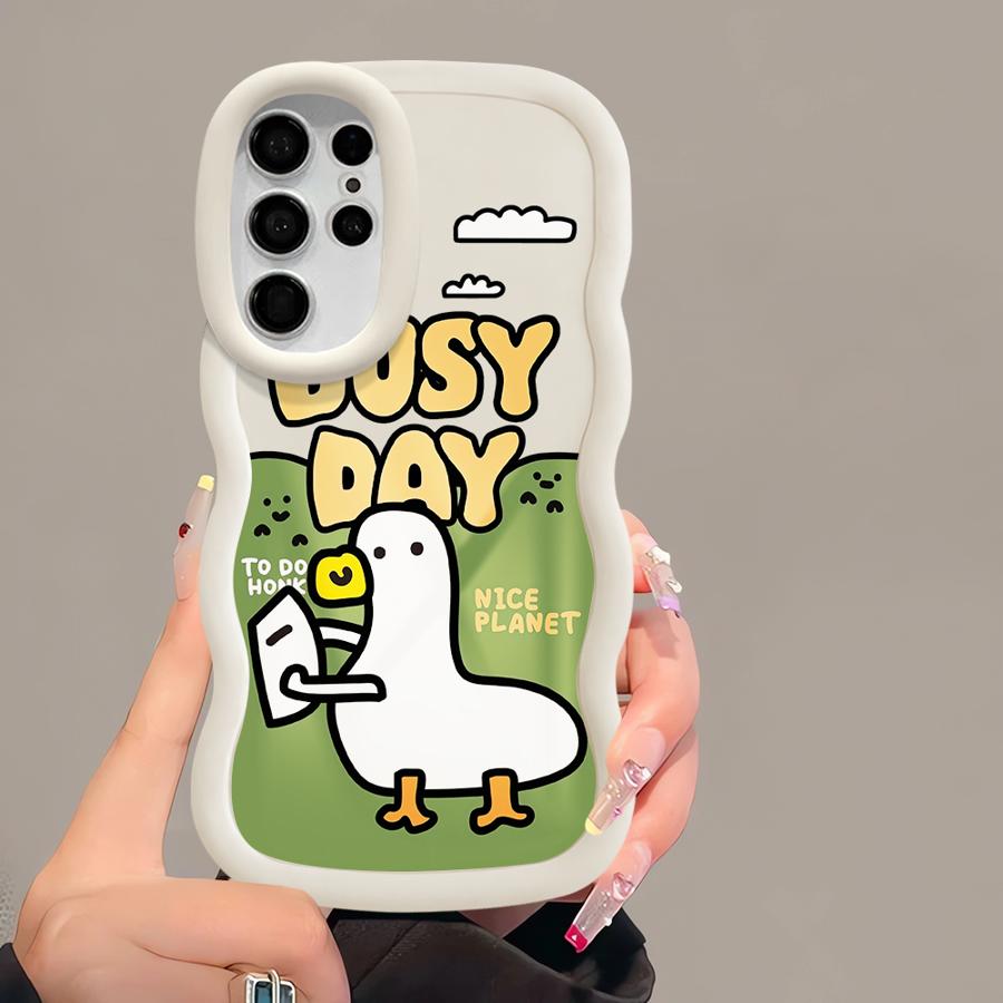 Cartoon Duck Soft Phone Cover Case for Samsung Galaxy S20 FE A26 S23 Plus A25 S22 Ultra S25 S21 S24 A24 A35 A55 A54 A36 A34