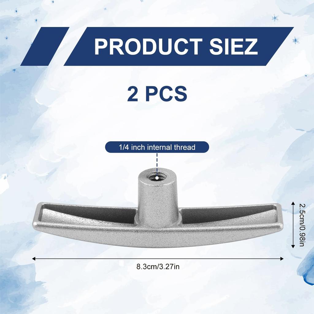 2 Stück Ersatzgriff für Wohnmobil-Abwasserventil, passend für 1/2" & 2" & 3" Wohnmobil-Abwasserentleerungsventil, Wohnmobil-Aluminium-Tank-Schieberventile, Grauwasser-Ventilgriff