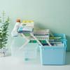 Scatola portaoggetti divisoria in plastica a 3 strati, Organizer e contenitore per hobby con divisori regolabili, Organizer portatile con manico per materiali artistici