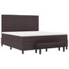 Box Spring Bed with Headboard Dark Brown 180 X 200 Cm Fabric