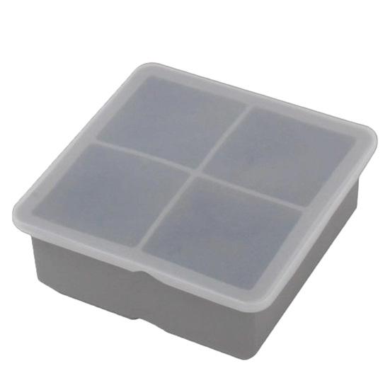 Silicone Ice Cube Tray with Lid 4/6/8 Cavities Easy Release Summer Refrigerator Cocktail Whiskey Ice Maker Press Mold Kitchen Supplies