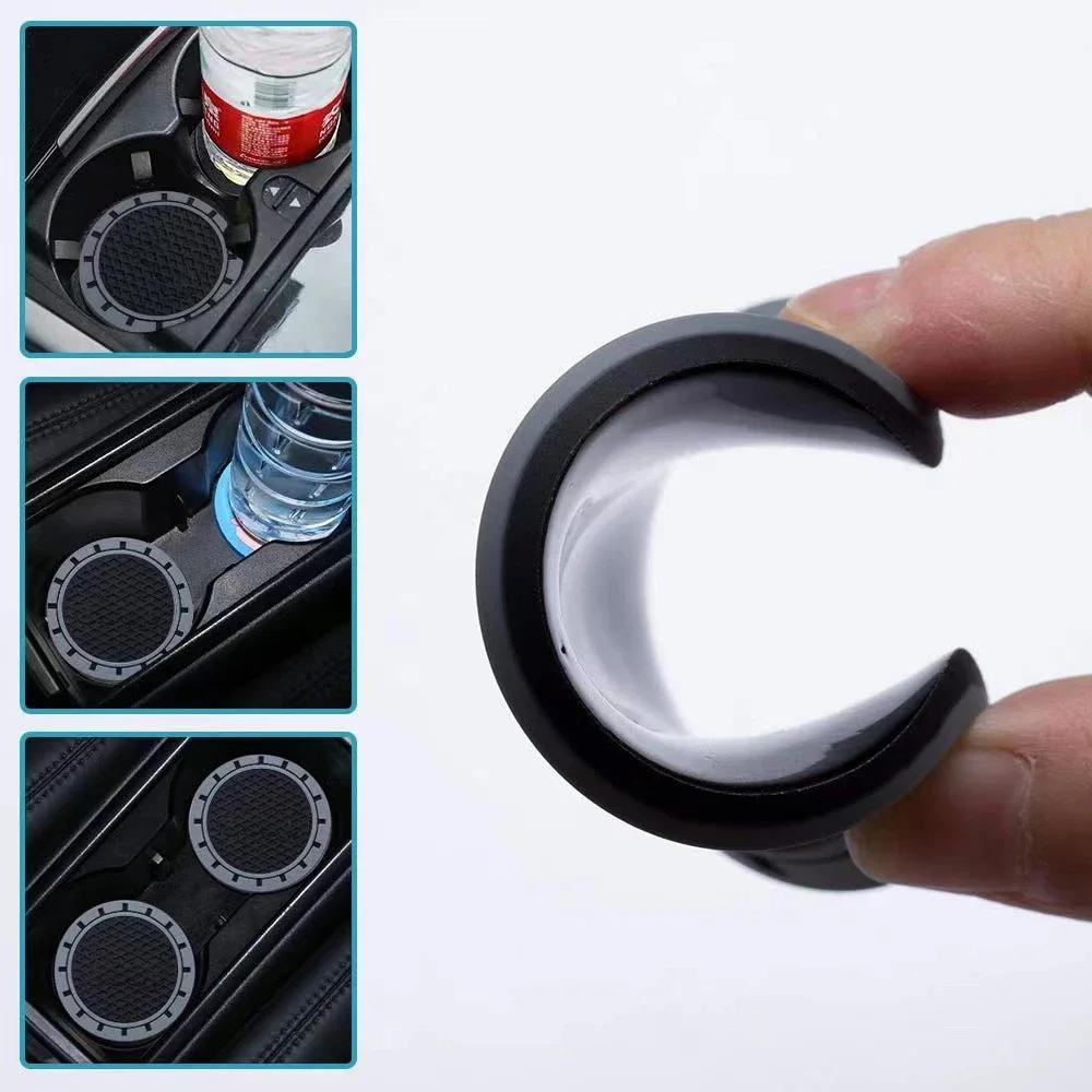2pcs PVC Non-slip Car Logo Coaster Mat Water Cup Pad for Mitsubishi Lancer EX Galant ASX Outlander Pajero Eclipse Ralliart Colt