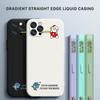 Cartoon Colorful Pattern Printing Phone Case Square Liquid Silicone TPU Full Cover Camera Shockproof Protection Cover for Samsung Infinix Tecno