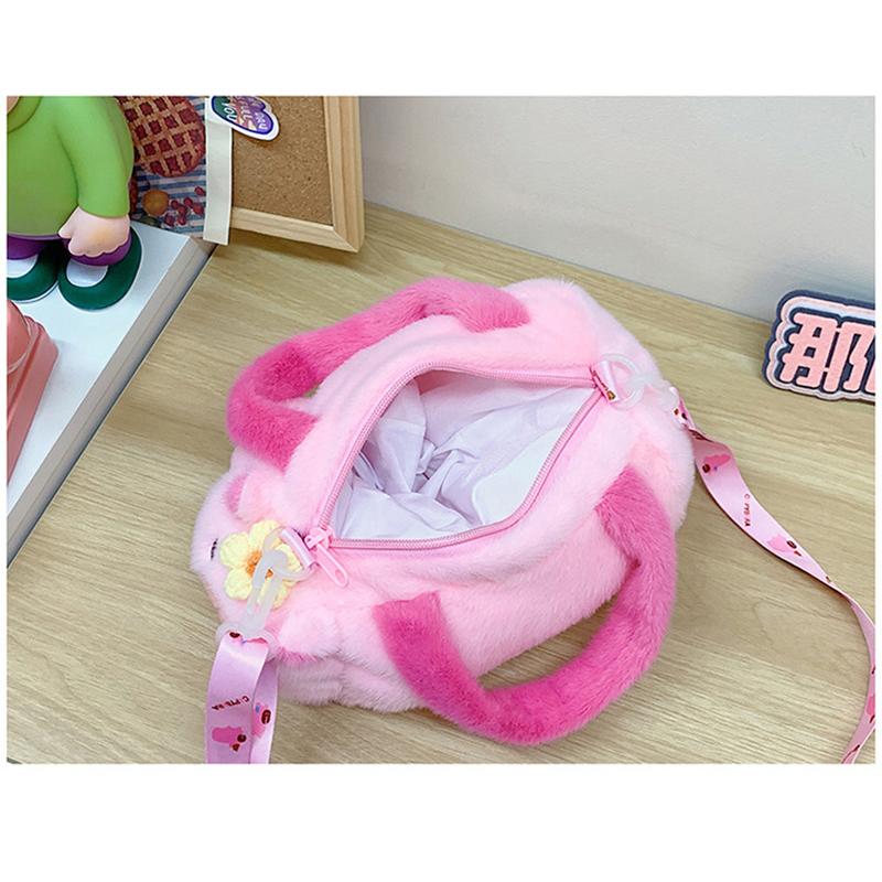 Capybara Crossbody Bag Cotton Cartoon Animal Bucket Bag Plush Bag Girl