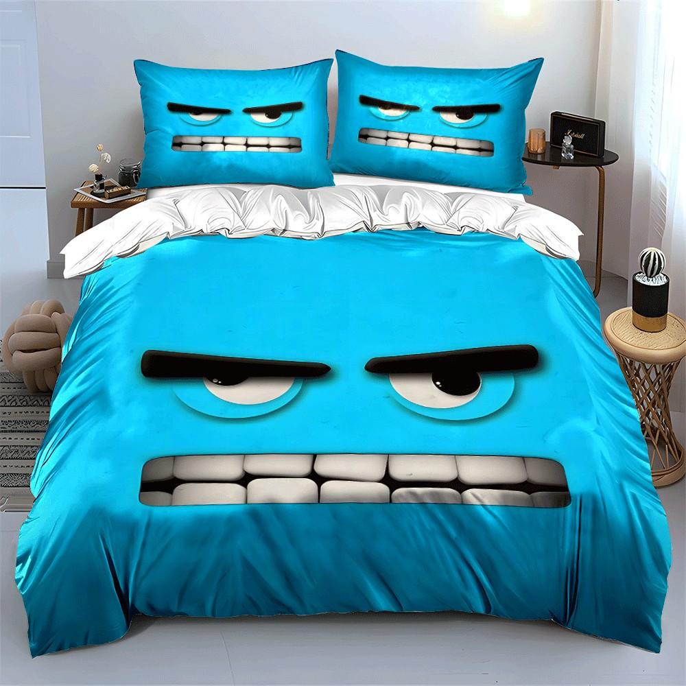 Blue Three-Piece Set For Decoration Exquisite Three-Piece Bedding Set Gift For Kids And Adults