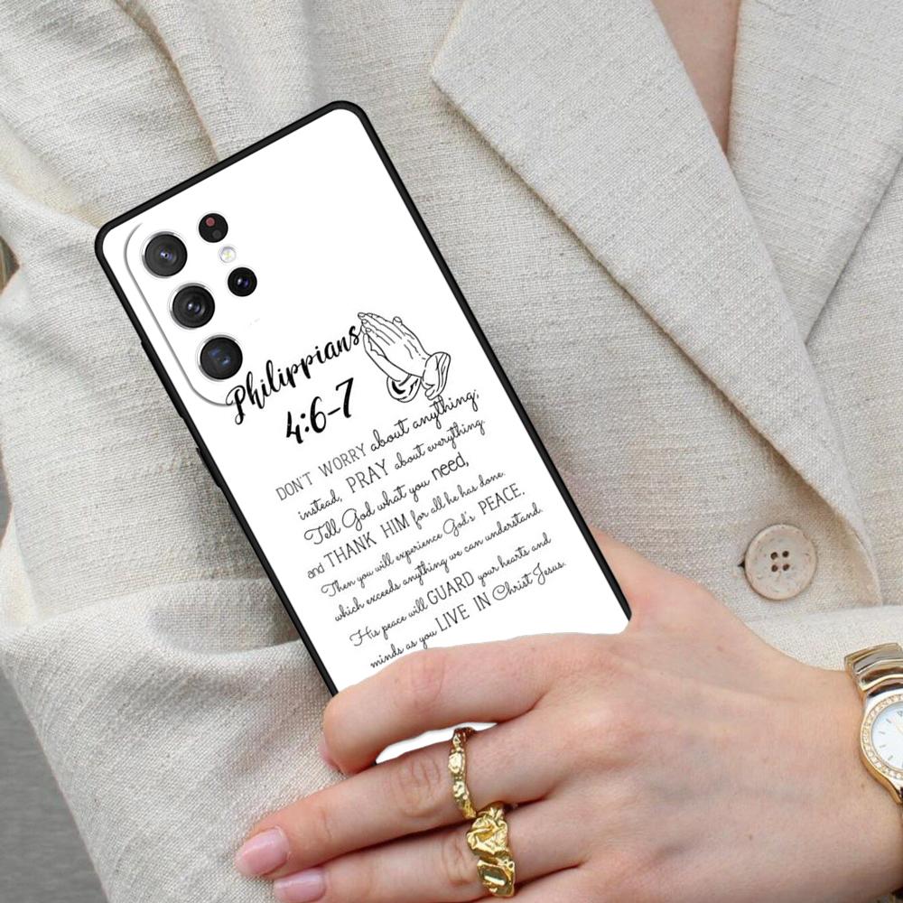 Bible Philippians Jesus Christ SOFT Cell Phone Case for Samsung Galaxy S26 Ultra S25 S24 S23 S22 S21 S20 Note10 Cover