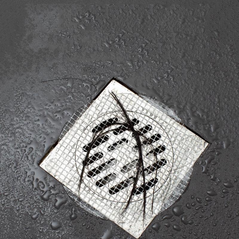 10Pcs Anti-blocking Filter Screen Disposable Floor Drain Sticker Hair Catcher Drain Stopper Cover Kitchen Bathroom Accessories