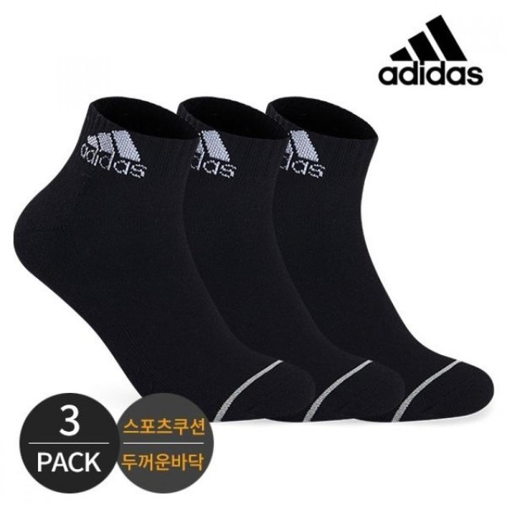 

Adidas Men s Cushion Bottom Triangle Mesh Ankle Socks 3P BK