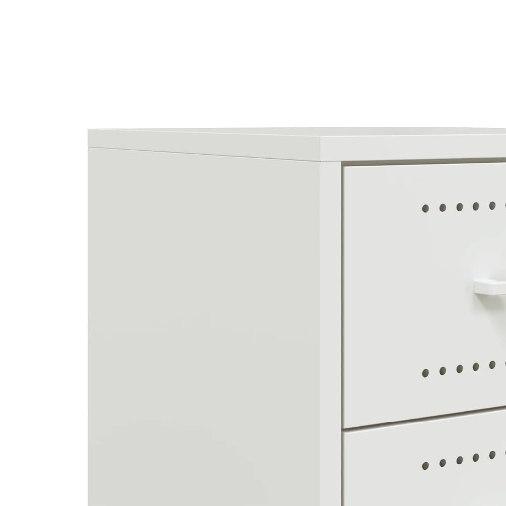 Nightstand White 36 x 39 x 43.5 cm Steel