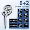 Latest 10-Function High Pressure Water Saving Eco-Friendly Bathroom Hand Held Shower Head Premium with Bracket Hose