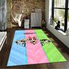 Colorful Cartoon Characters Carpet with Sparkling Background Design Suitable for use as an anti-slip for living room bedroom sofas
