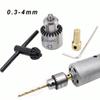 4pcs/set Micro Motor Drill Chuck Clamping Range 0.3-4mm Taper Mounted Mini Drill Chuck With Chuck Key 3.17mm Brass Electric Motor Shaft