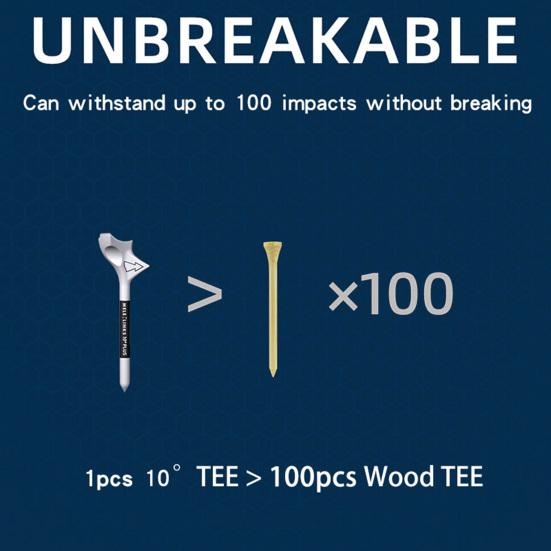 10Pcs Golf Tees Wear Resistant Portable Oblique Insertion Decrease Friction Professional Increase Distance Compact 10 Degrees Golf Ball