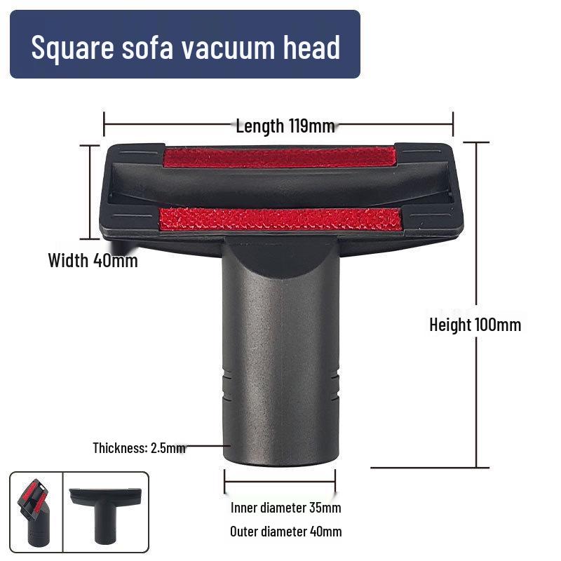 Jenome Vacuum Cleaner Accessories: Round Brush, Square Brush, Brush Head, Sofa Nozzle - Inner Diameter 32