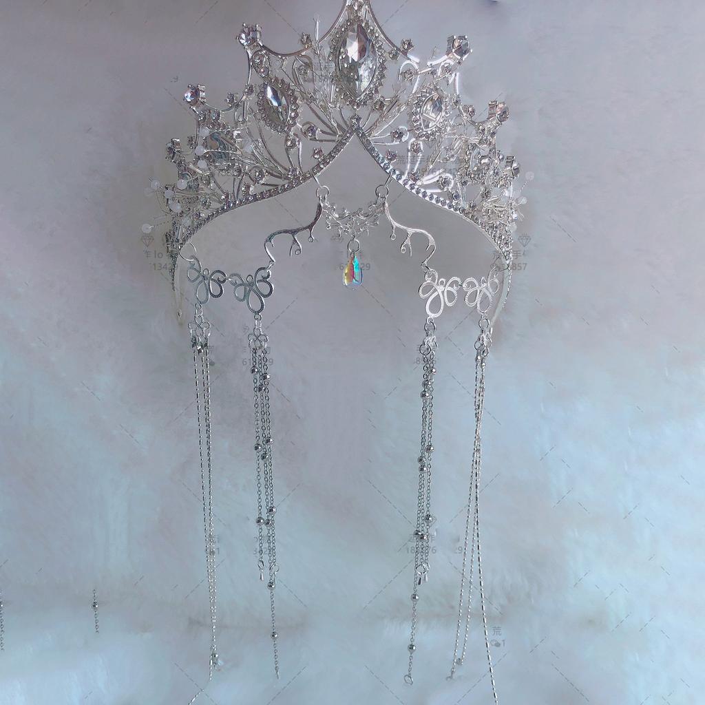 Gothic Lolita Angel Halo Headpiece Queen Anna Sun Goddess Crown Tiara Headband Baroque Hair Accessories Hanfu Hair Ornament