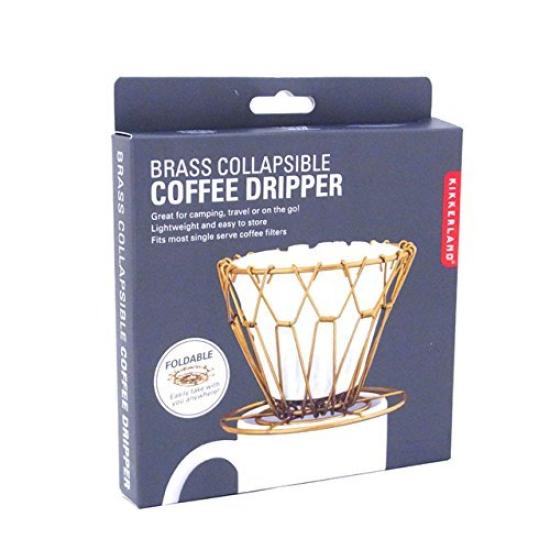 Brass Collapsible Coffee Dripper Kikkerland Brass Collapsible Coffee Dripper Kikkerland