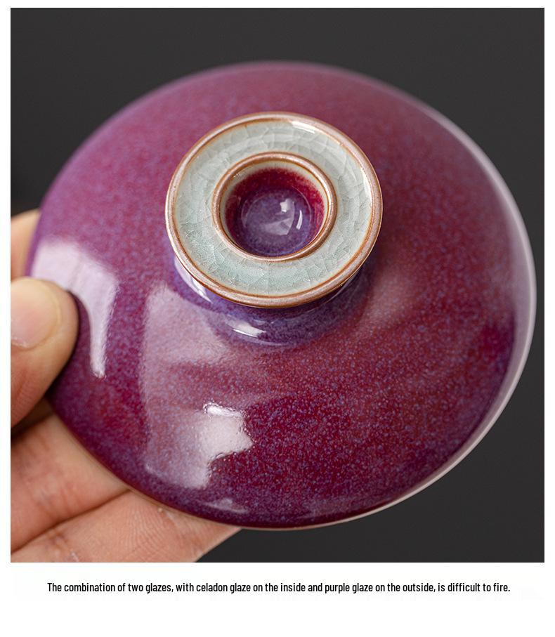 Luxury Ice Crackle Ceramic Kung Fu Tea Set with Gaiwan Teapot - Elegant Gift Box Included